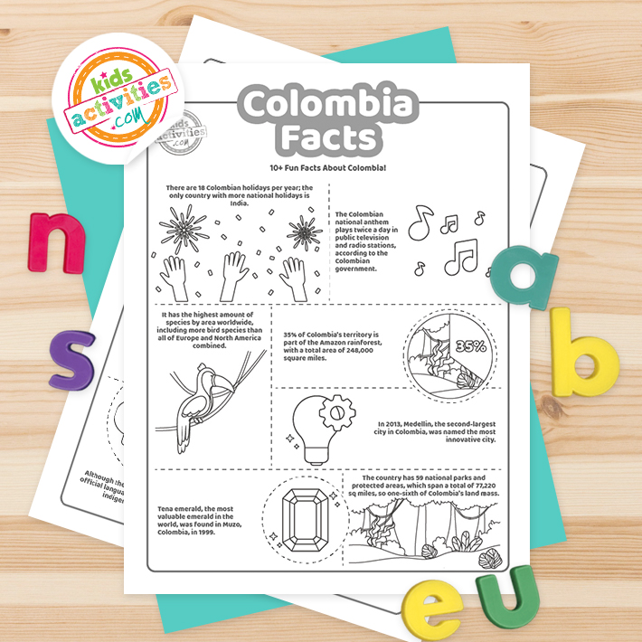 Fun colombia facts coloring pages kids activities blog