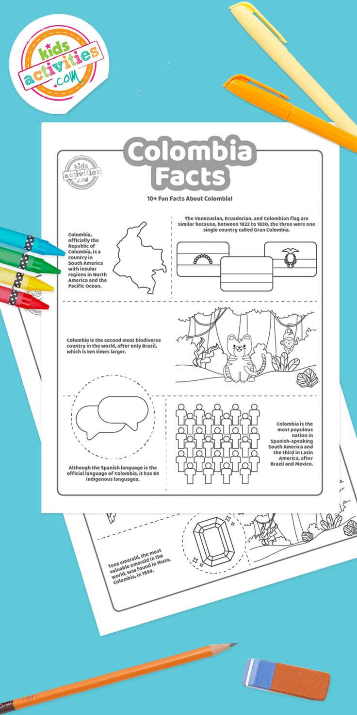 Fun colombia facts coloring pages colombia facts colombia facts for kids