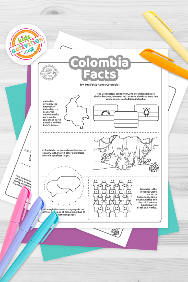 Fun colombia facts coloring pages kids activities blog