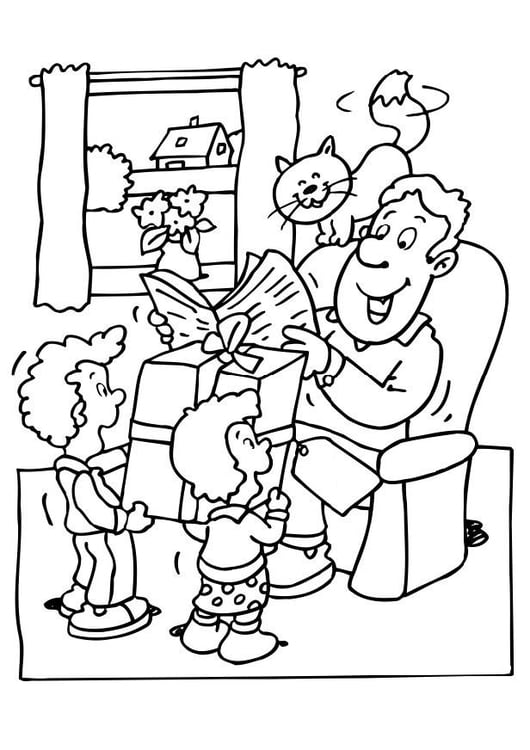 Coloring page fathers day