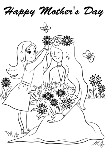 Happy mothers day coloring page free printable coloring pages