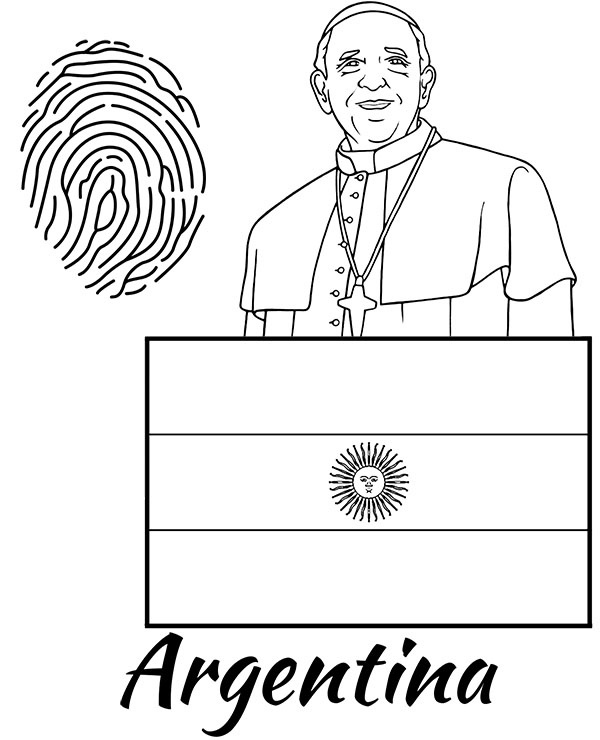 Flag of argentina coloring page