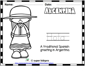 Argentina coloring page for kids to read color and learn by super kidspro