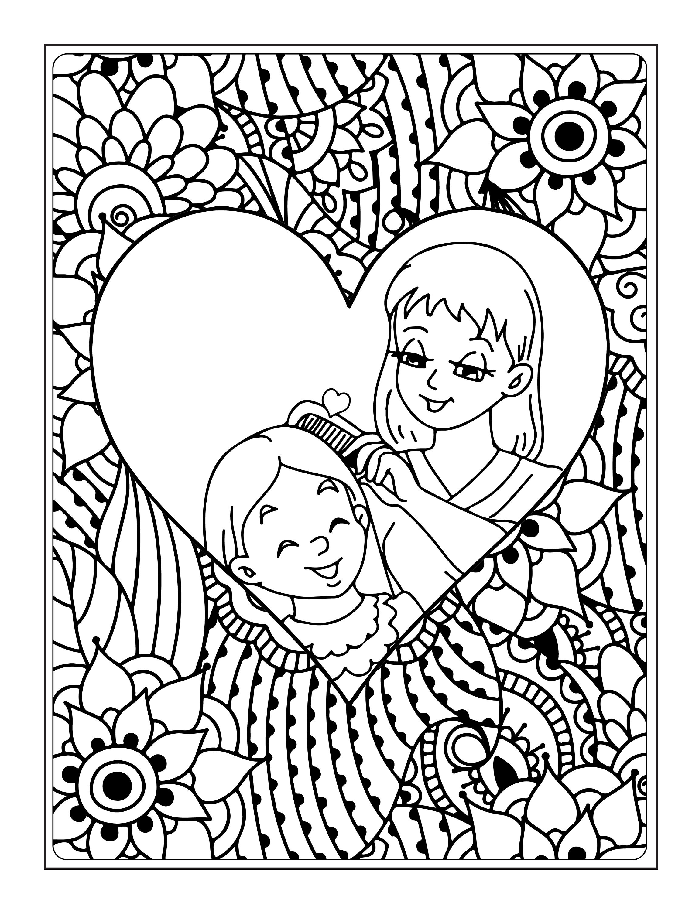 Mothers day coloring pages