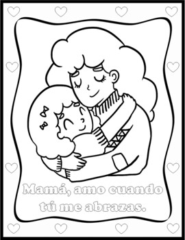 Dãa de las madres spanish mothers day coloring pages book tpt