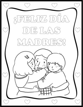 Dãa de las madres spanish mothers day coloring pages book tpt