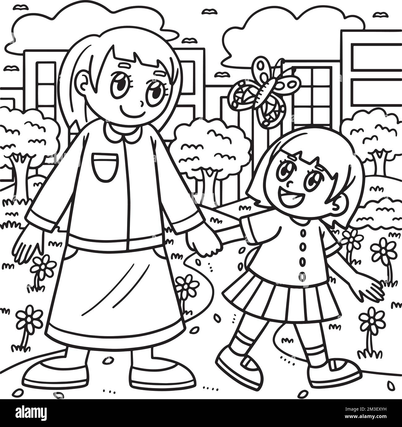 Mothers day coloring page hi