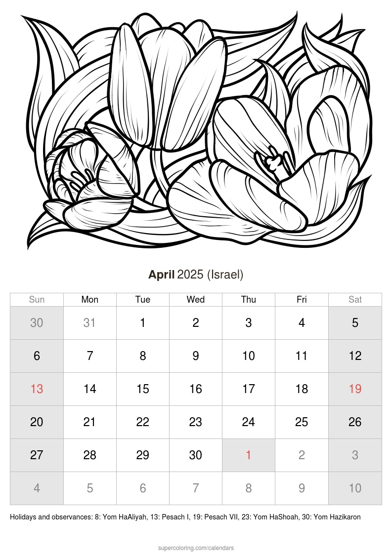 April calendar