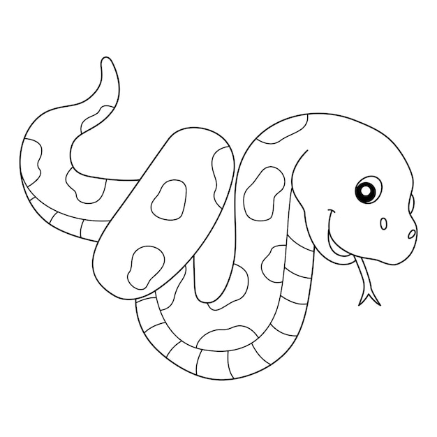 Premium vector snake animal coloring page isolated for kids