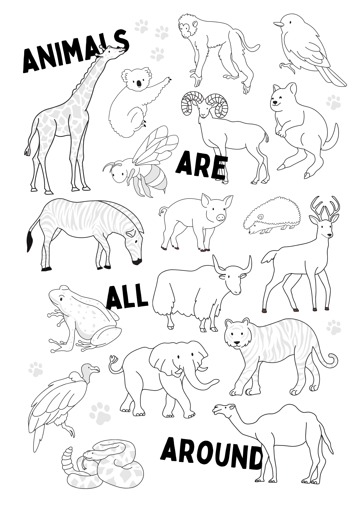 Free animals coloring pages printable