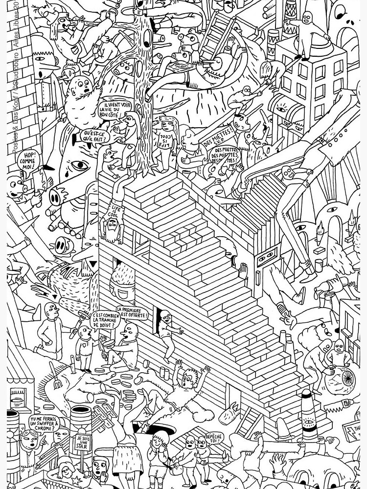 Adult coloring page art board print by yuna