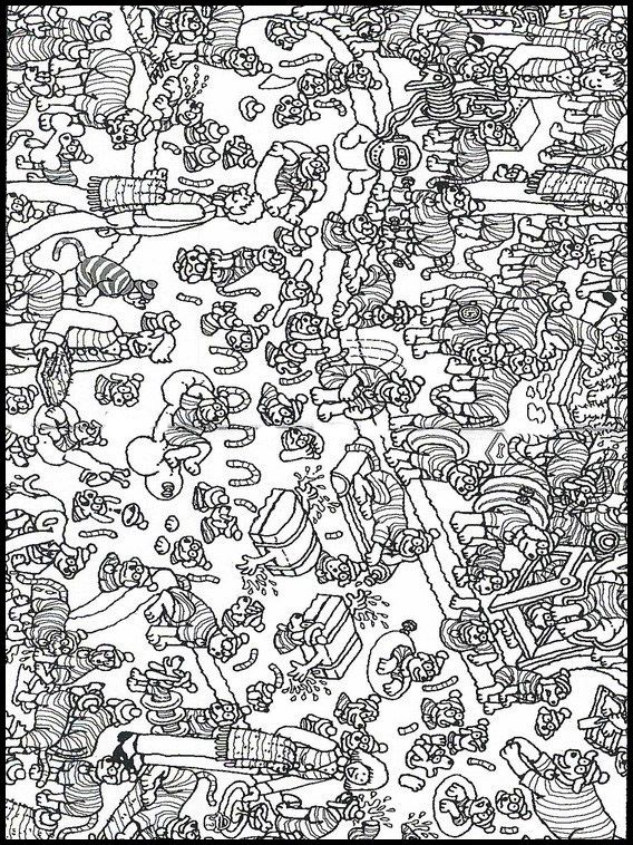 Wheres wally printable coloring pages for kids sinterklaas kleurplaten knutselen sinterklaas