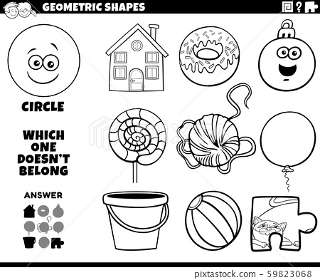 Circle shape educational game for kids coloring