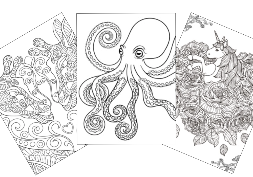 Absurdly whimsical adult coloring pages