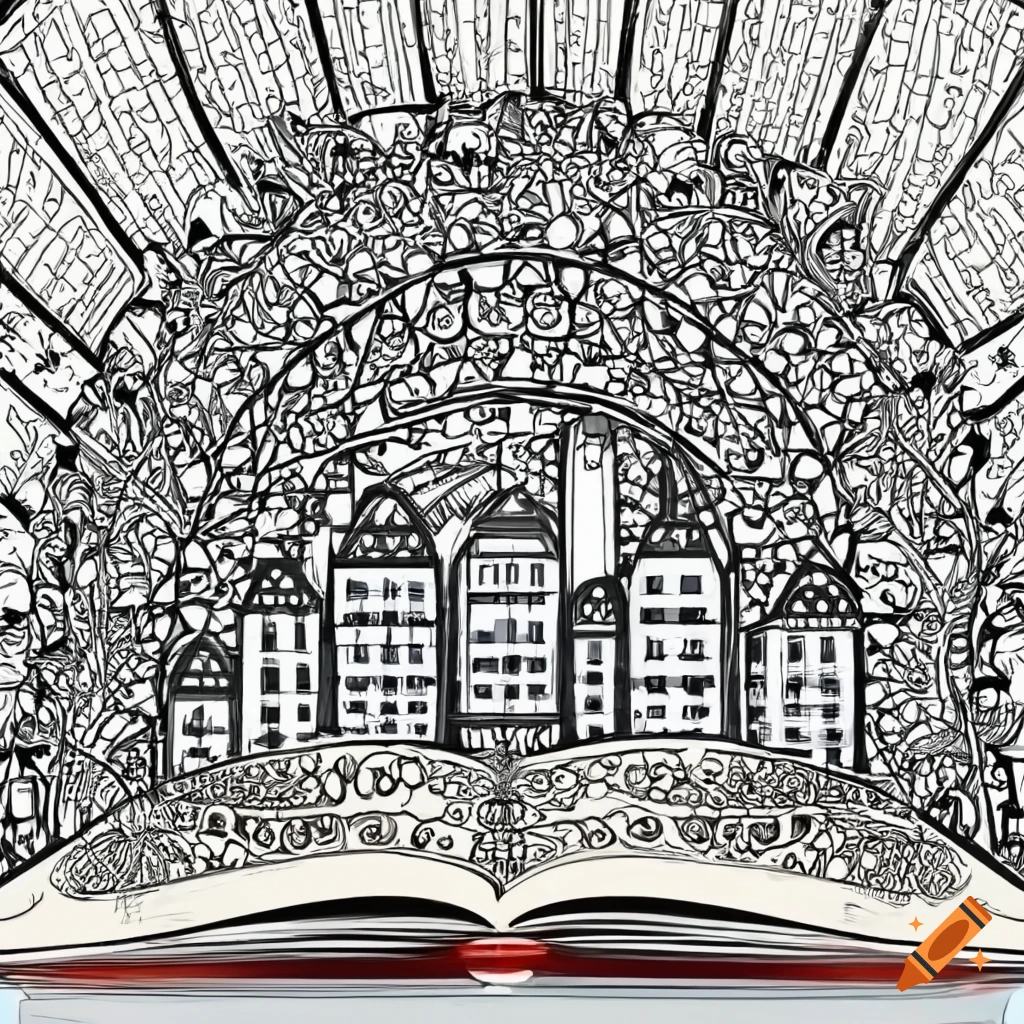 Coloring book page vector drawing white background
