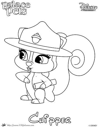 Free coloring page featuring chipper from disneys whisker haven witch coloring pages palace pets princess palace pets