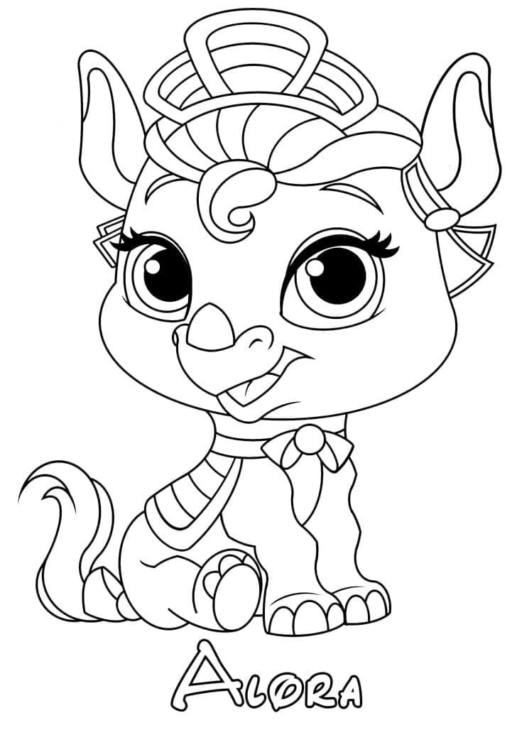 Alora from palace pets coloring page