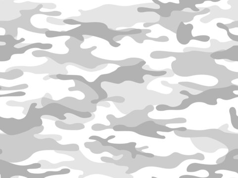 Seamless White Gray Snow Camouflage Pattern Stock Vector (Royalty