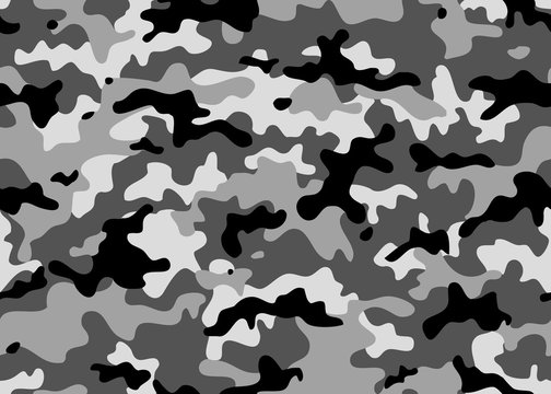 Seamless White Gray Snow Camouflage Pattern Stock Vector (Royalty