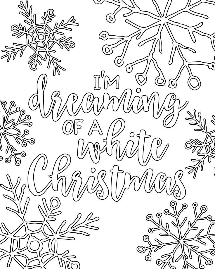 Free printable white christmas adult coloring pages