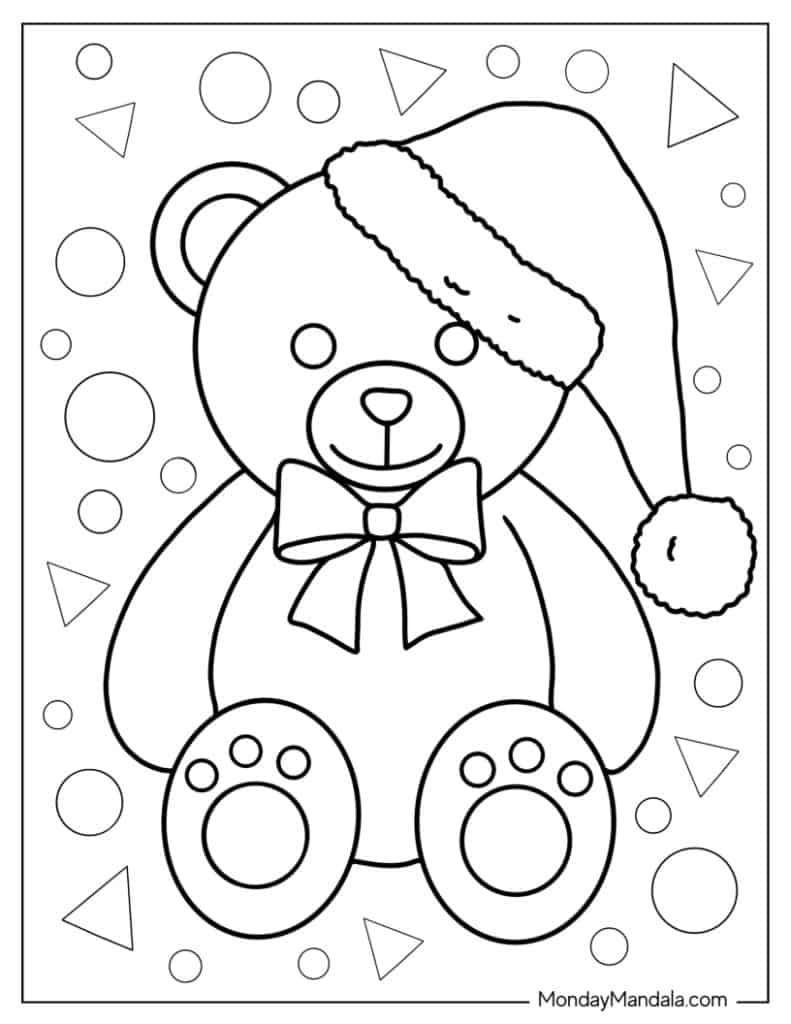 Teddy bear coloring pages free pdf printables