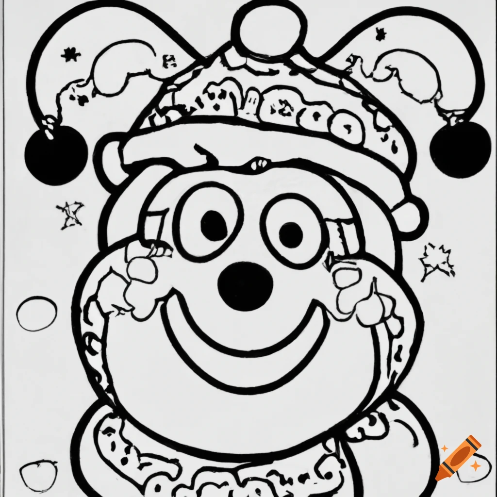 Cute christmas coloring page on