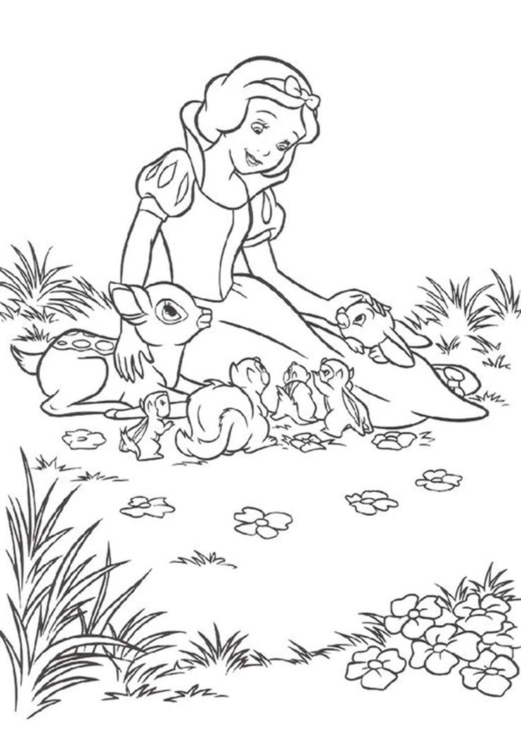 Magical snow white coloring pages