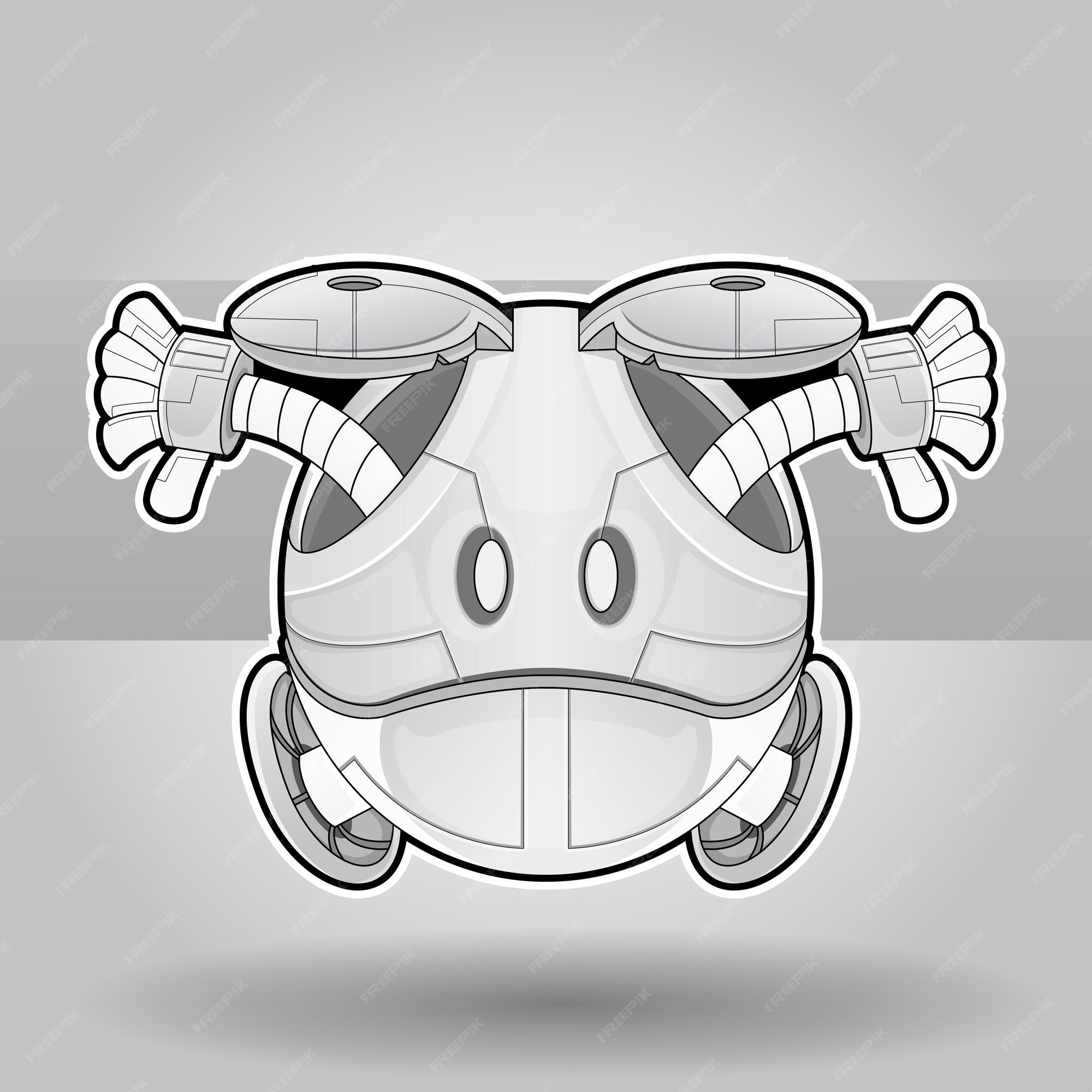 Premium vector illustration in a cartoon coloring pages futuristic robot cartoon android character design