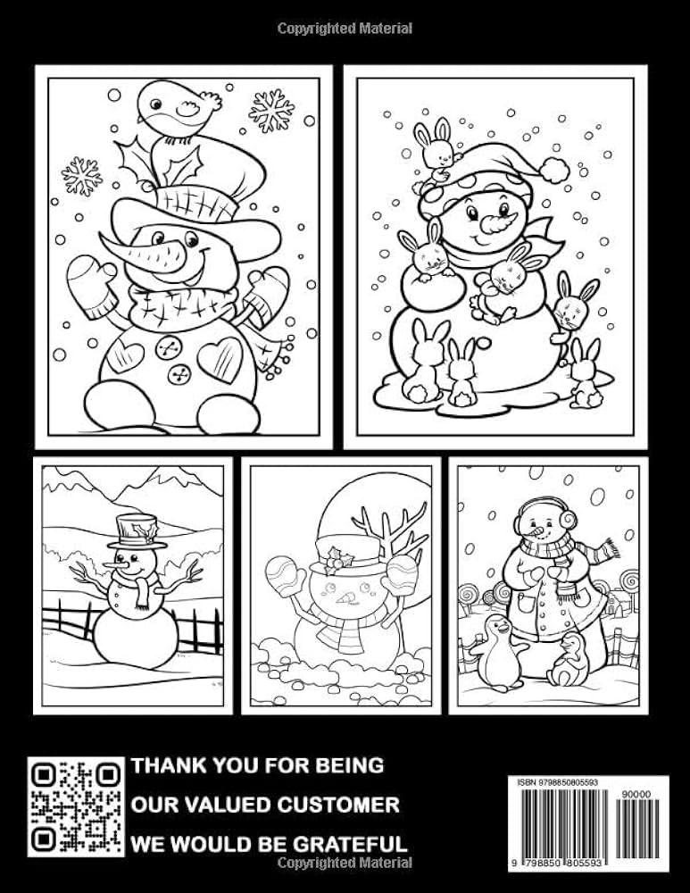 Cute snowman coloring book for by oconnor alexandra