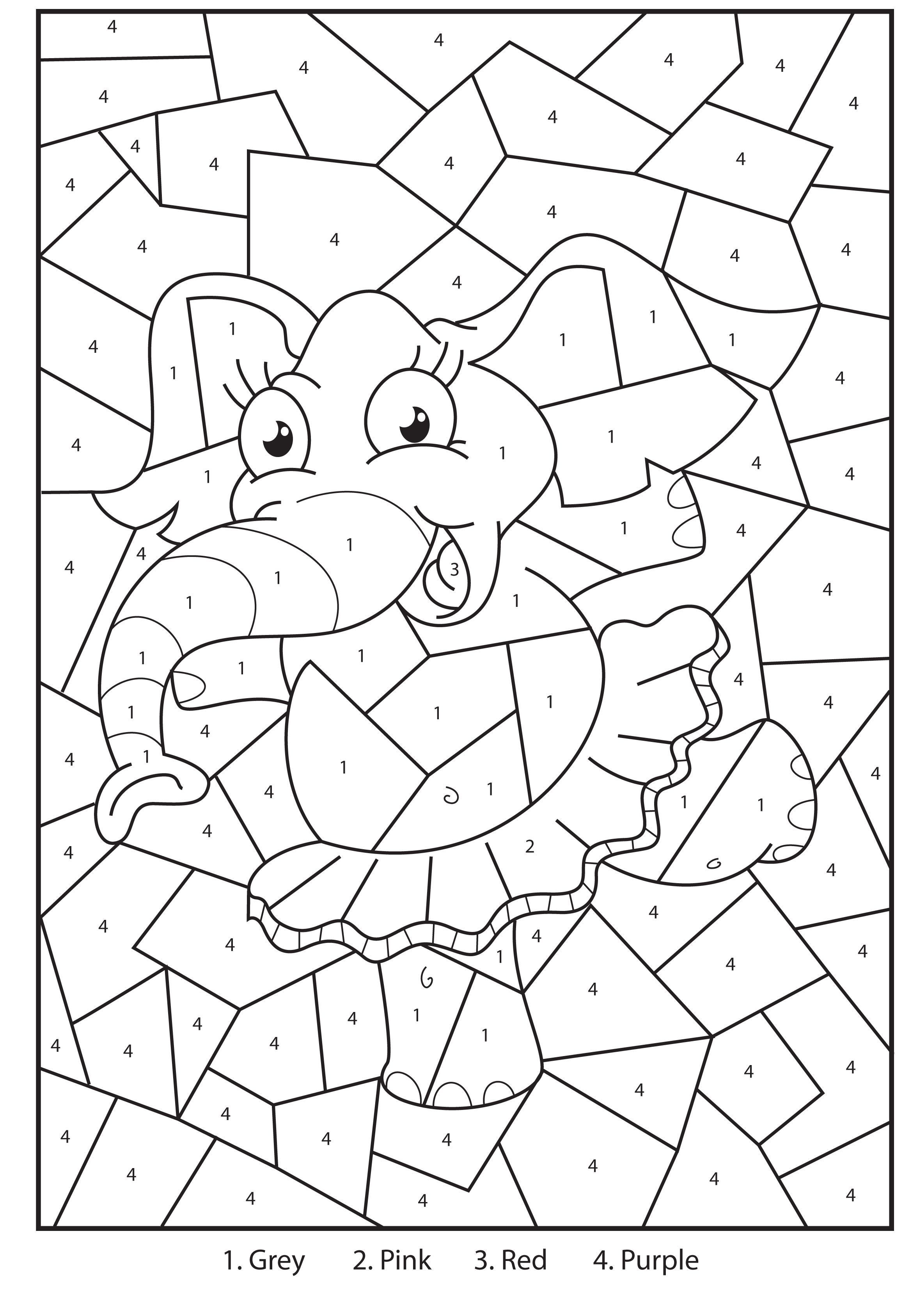 Free printable elephant colour by numbers activity for kids math coloring worksheets math coloring addition coloring worksheet