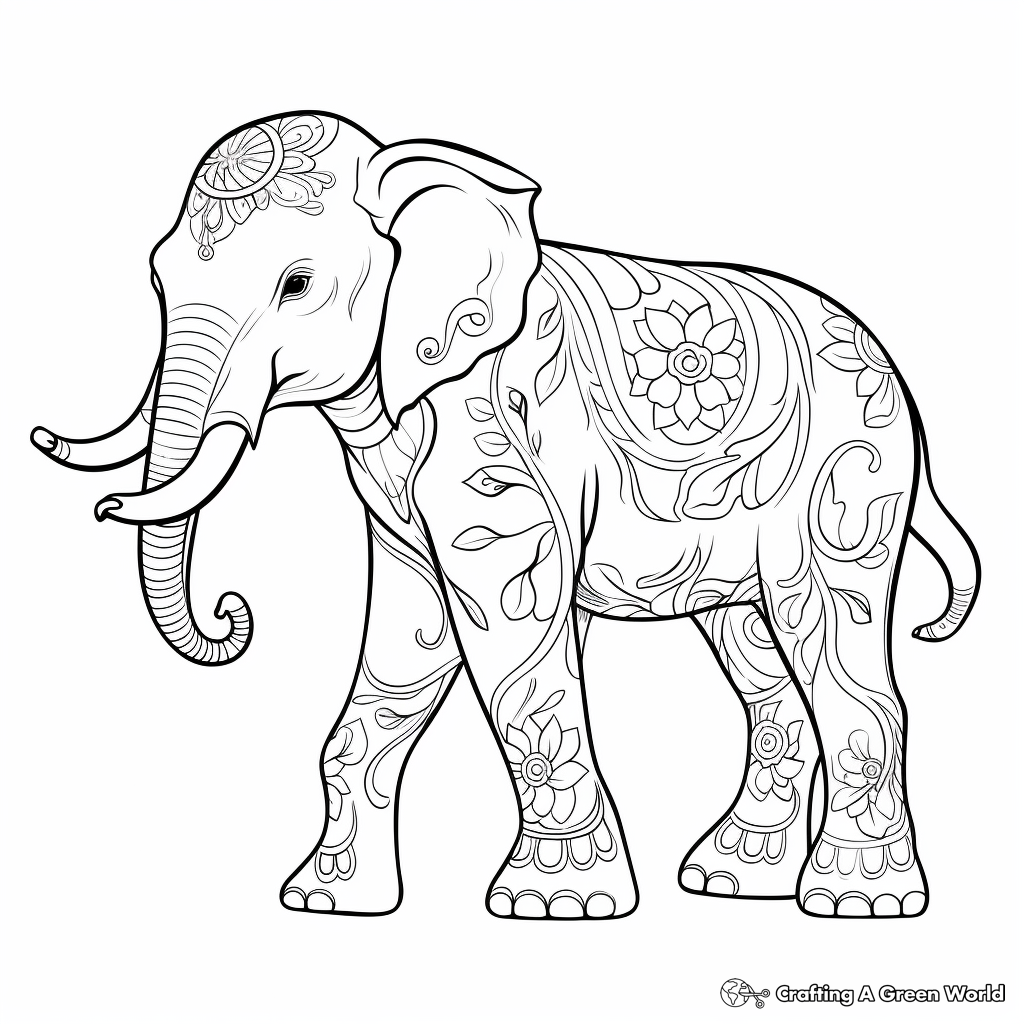 Elephant for adults coloring pages