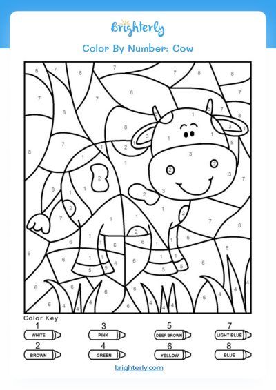 Free printable color by number worksheets for kids