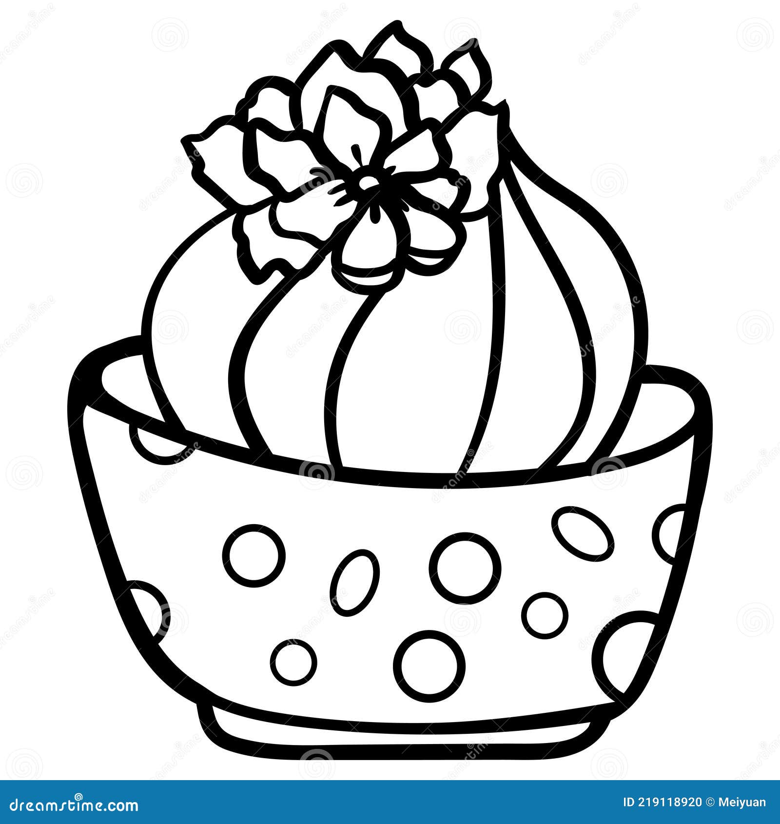 Cream cake in a bowl sweets cakes dessert coloring page coloring book contour