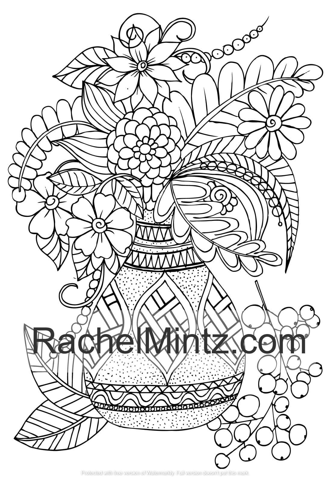 My flowers bouquet coloring book