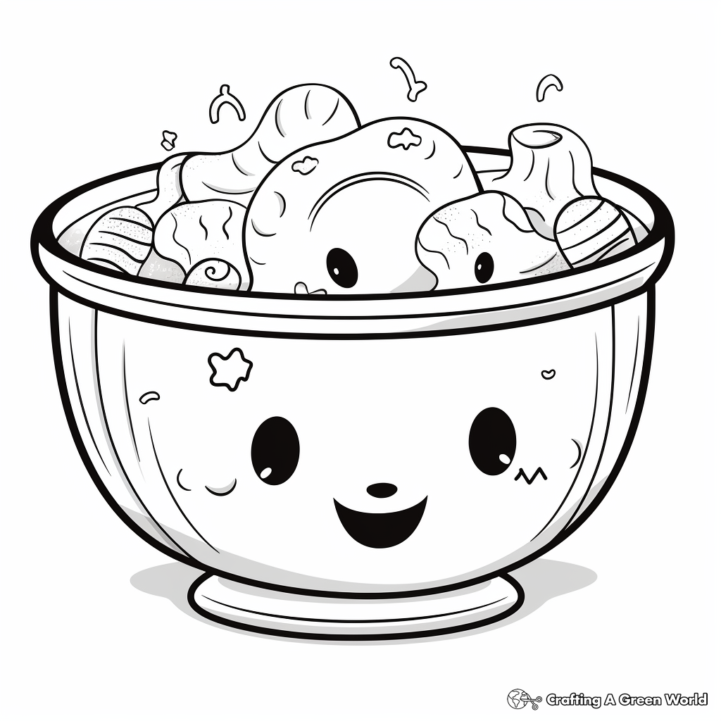 Cute food coloring pages