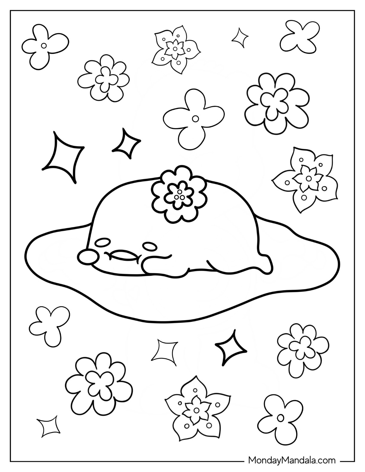 Gudetama coloring pages free pdf printables