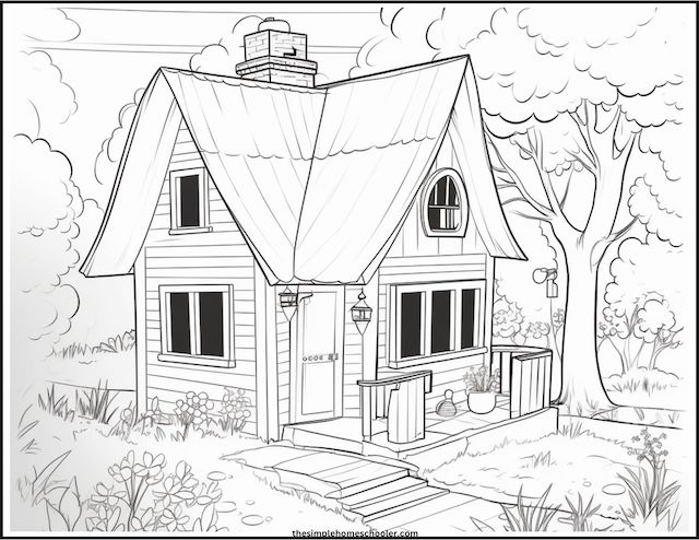 Best free house coloring pages easy print