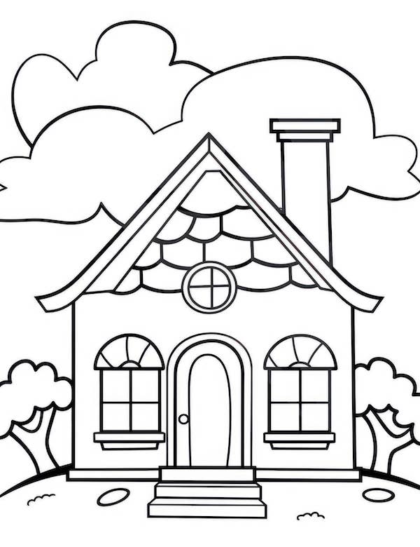 House coloring pages for adults and kids