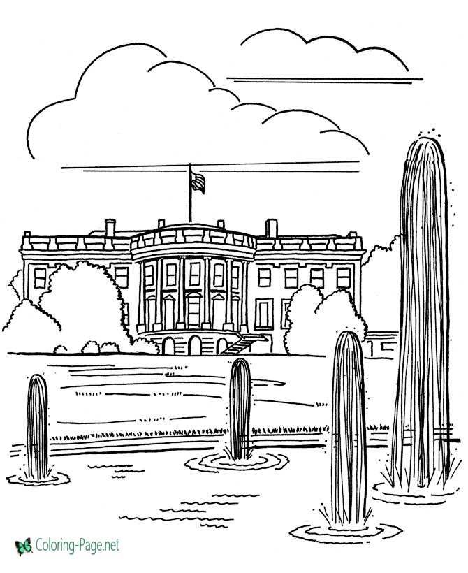 Printable white house coloring pages