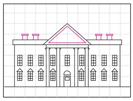 Easy draw the white house tutorial video and white house coloring page white house drawing house colouring pages kids art projects