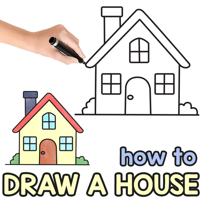 How to draw a house â step by step drawing tutorial