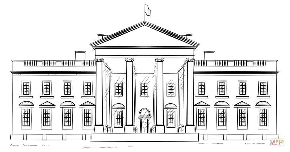 White house coloring page free printable coloring pages