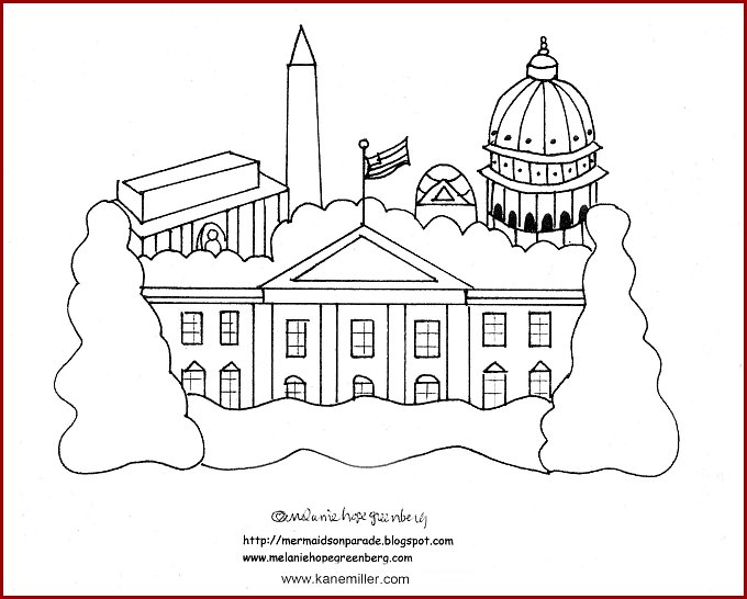 White house coloring page