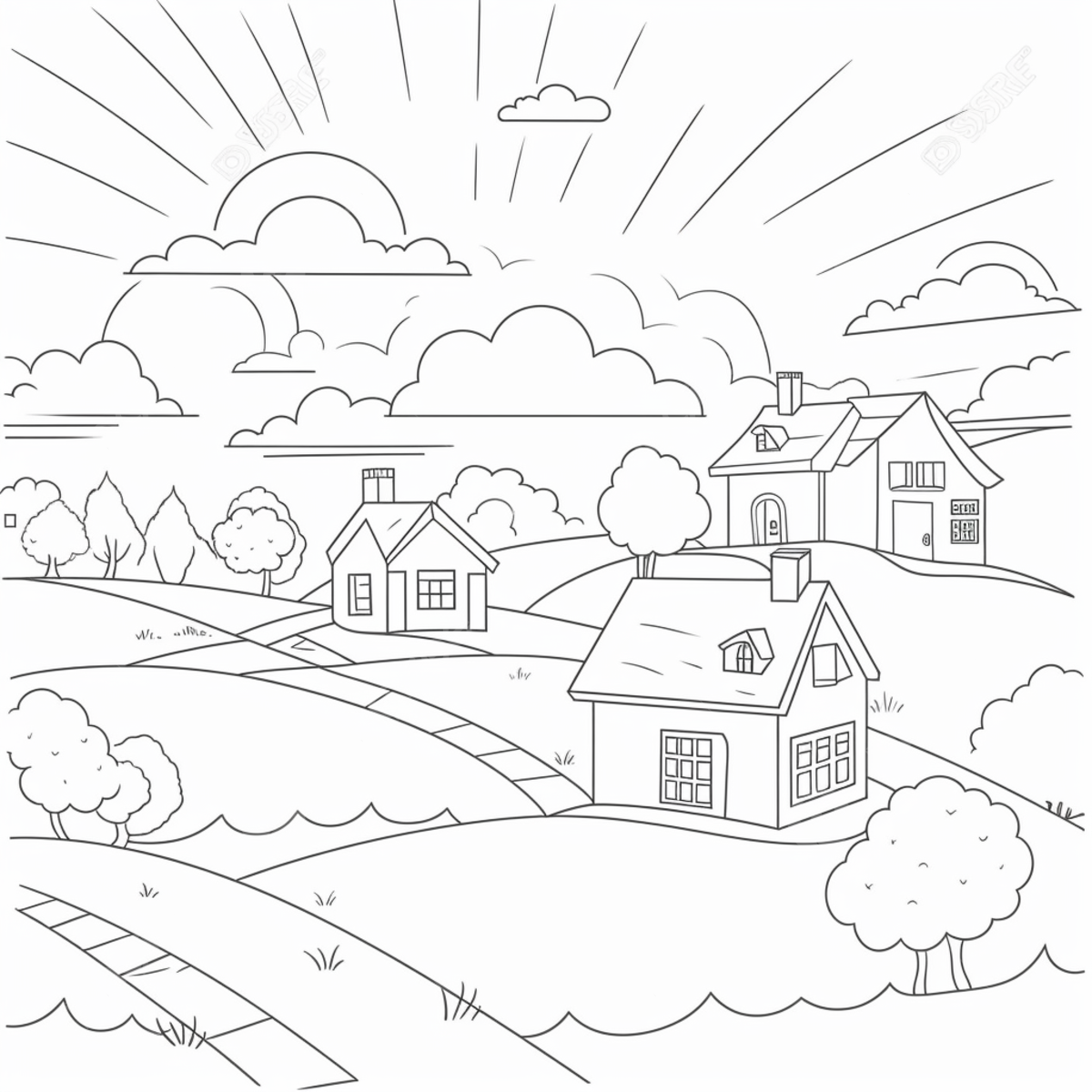 House coloring pages in cartoon land pages to print printable car drawing cartoon drawing house drawing png transparent image and clipart for free download