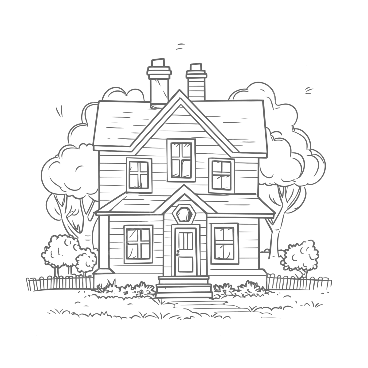 House coloring page for adults with illustrations of the mansion outline sketch drawing vector house drawing wing drawing rat drawing png and vector with transparent background for free download