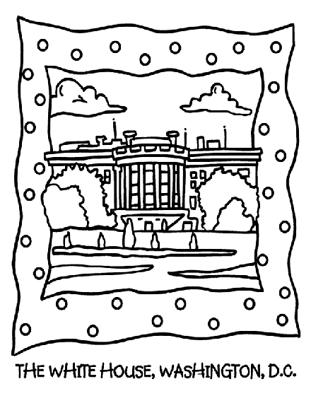 The white house coloring page