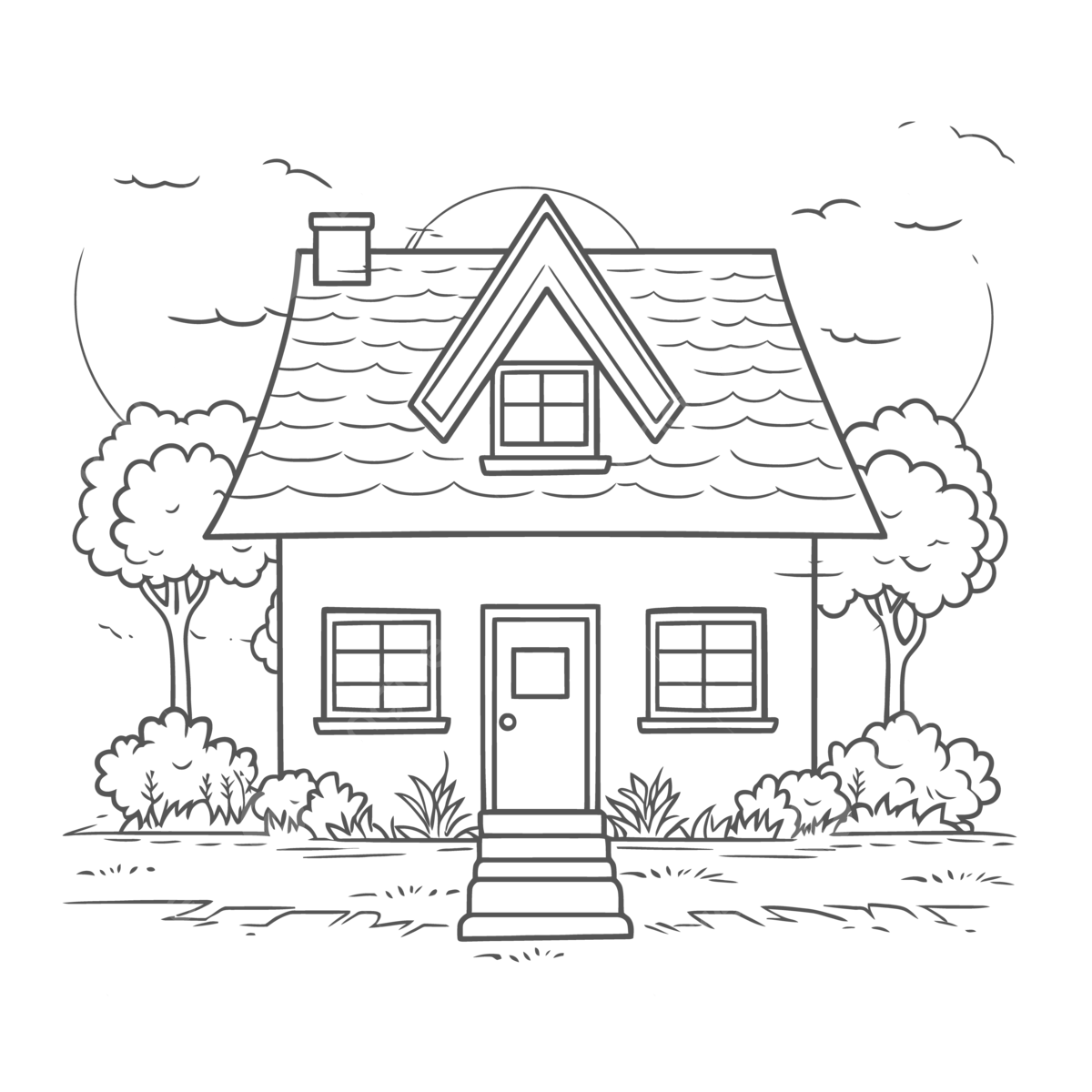 Home coloring pages with simple house sketch outline drawing vector house drawing wing drawing ring drawing png and vector with transparent background for free download