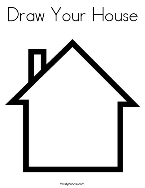 Draw your house coloring page