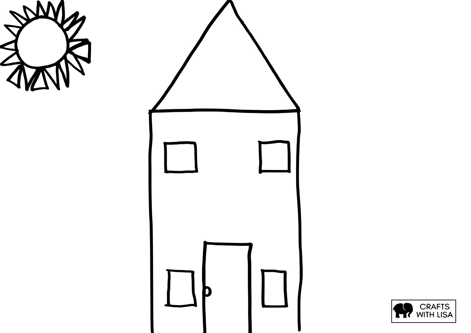 House shape coloring page