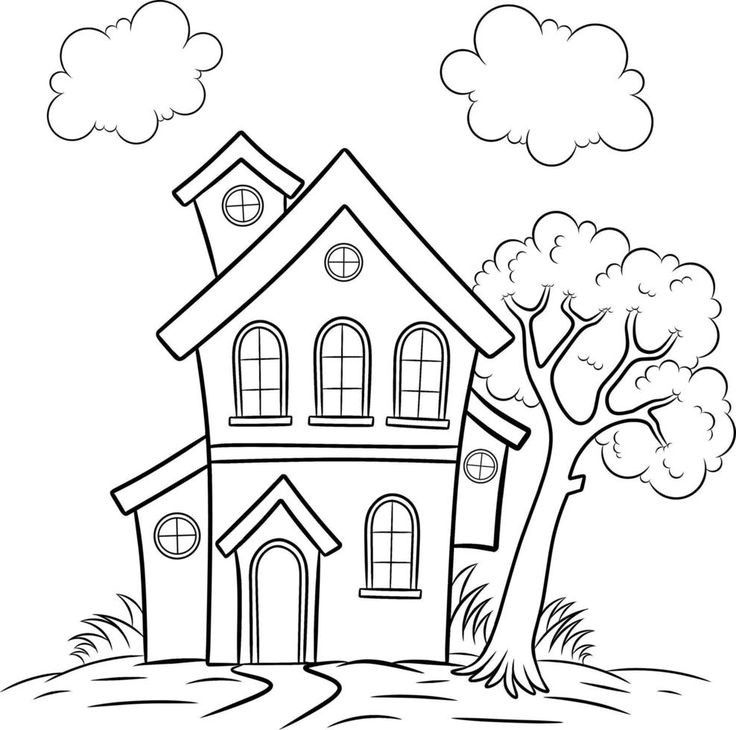 Big house outline house drawing for kids art drawings for kids simple house drawing